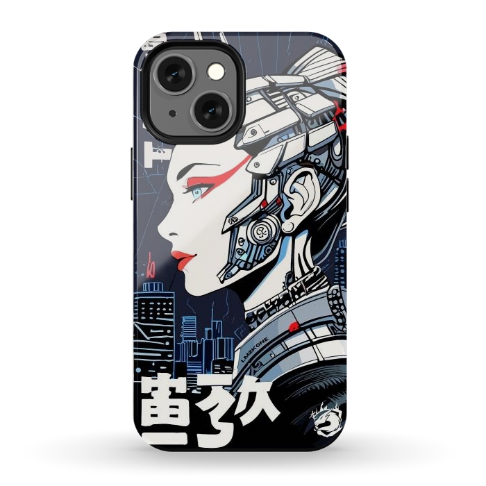 iPhone 13 mini StrongFit Cyborg Japan Girl by LM2Kone