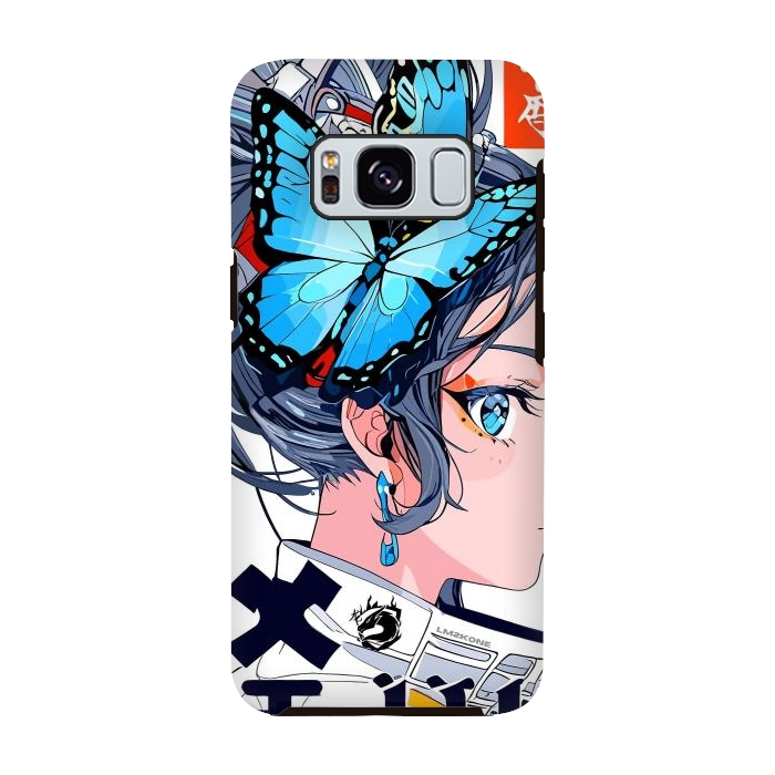 Galaxy S8 StrongFit Japan Butterflies Girl by LM2Kone