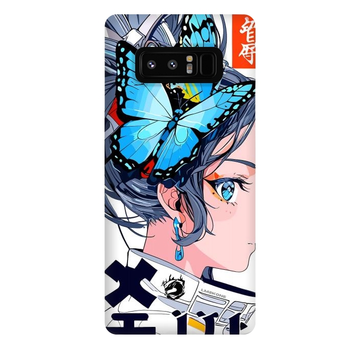 Galaxy Note 8 StrongFit Japan Butterflies Girl by LM2Kone