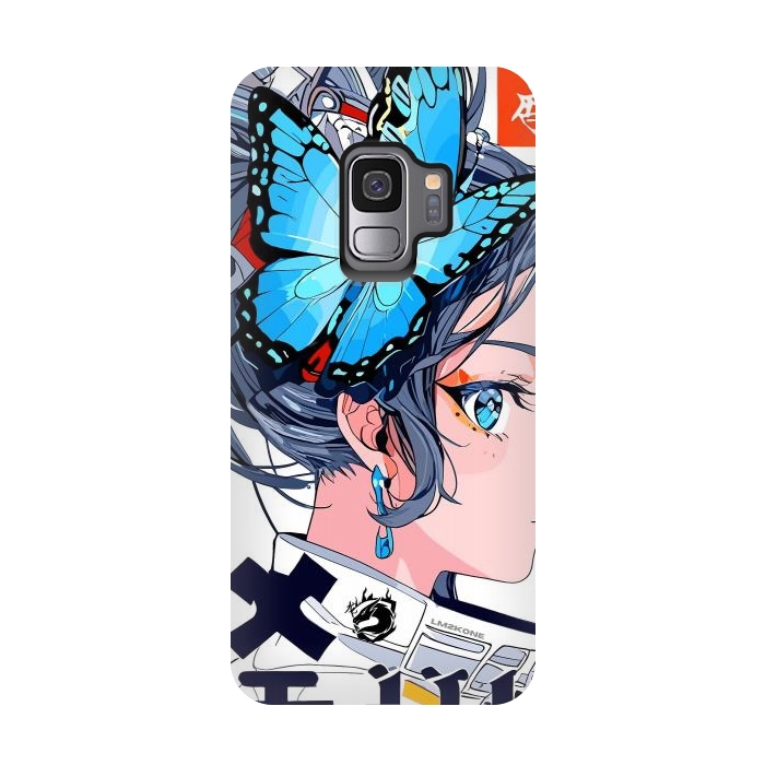 Galaxy S9 StrongFit Japan Butterflies Girl by LM2Kone