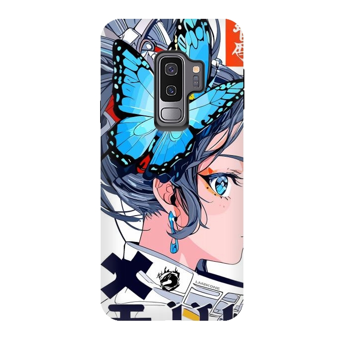 Galaxy S9 plus StrongFit Japan Butterflies Girl by LM2Kone