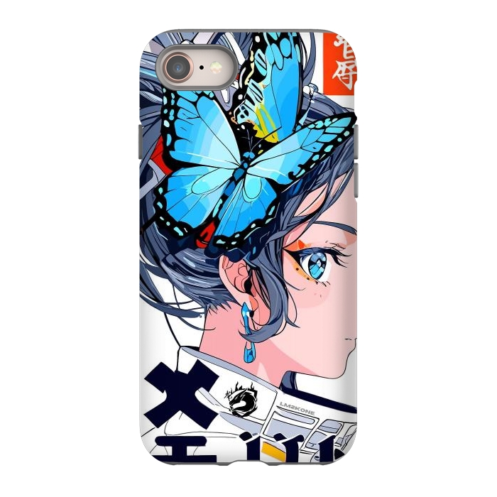 iPhone 8 StrongFit Japan Butterflies Girl by LM2Kone