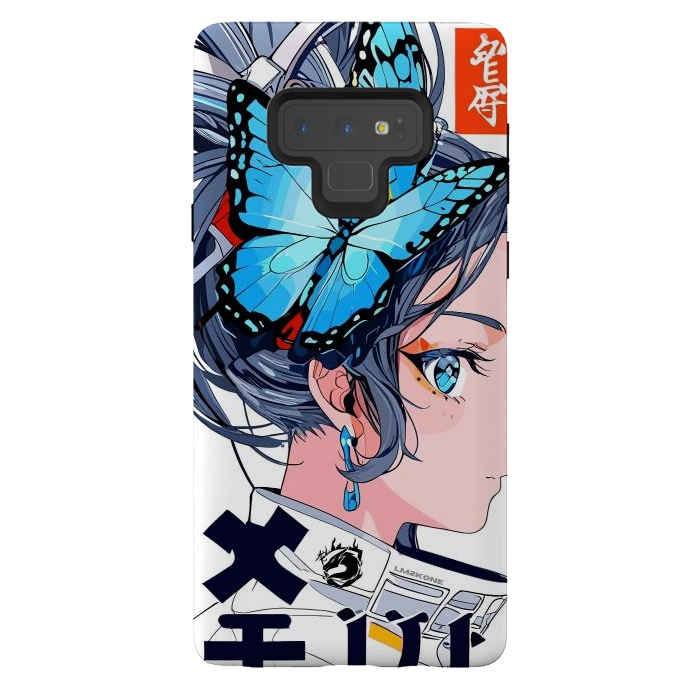 Galaxy Note 9 StrongFit Japan Butterflies Girl by LM2Kone