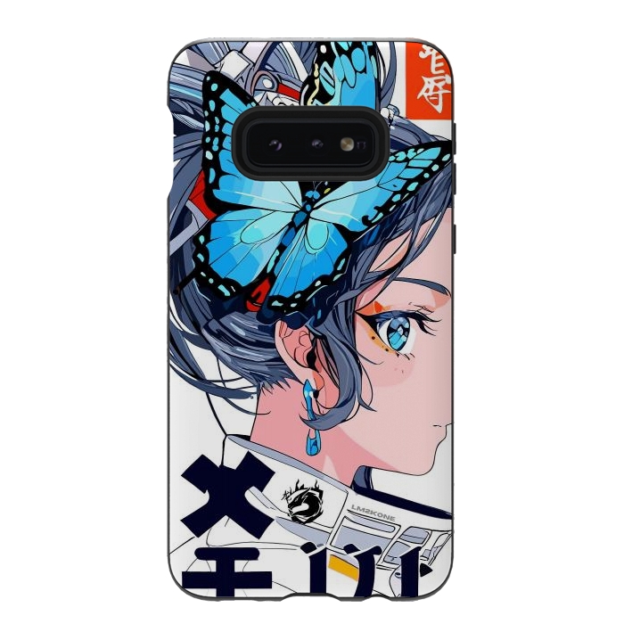 Galaxy S10e StrongFit Japan Butterflies Girl by LM2Kone