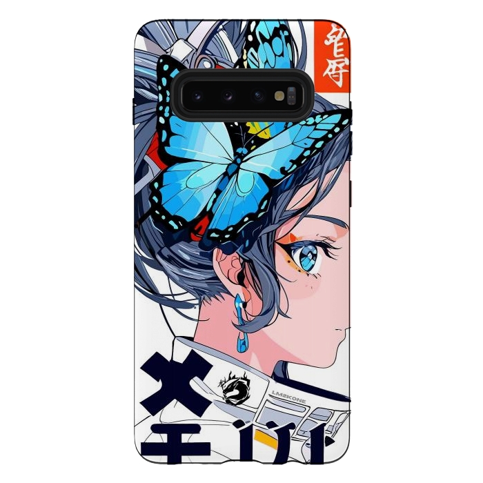 Galaxy S10 plus StrongFit Japan Butterflies Girl by LM2Kone