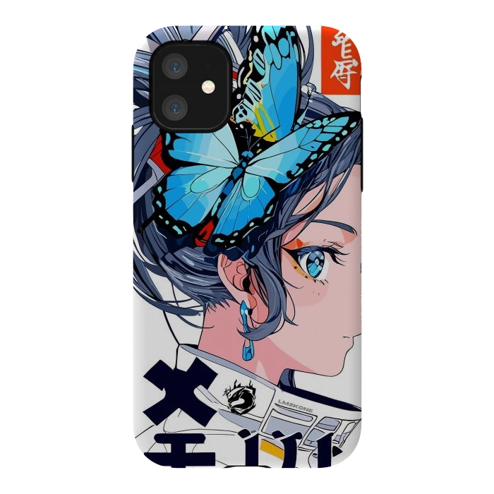 iPhone 11 StrongFit Japan Butterflies Girl by LM2Kone