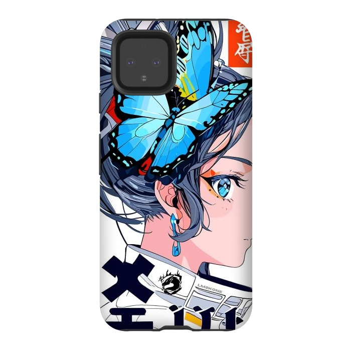 Pixel 4 StrongFit Japan Butterflies Girl by LM2Kone