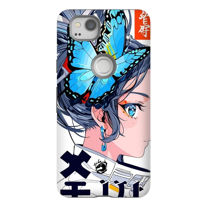 Pixel 2 StrongFit Japan Butterflies Girl by LM2Kone