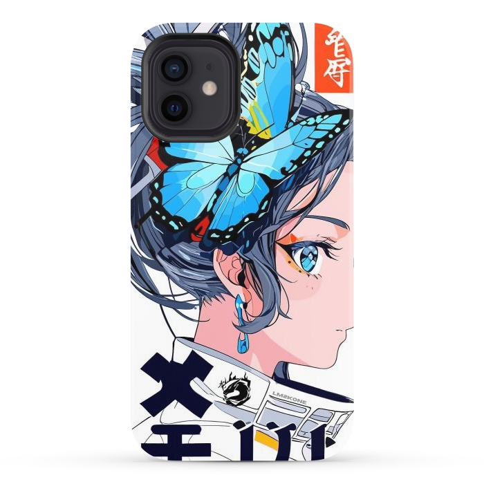 iPhone 12 StrongFit Japan Butterflies Girl by LM2Kone