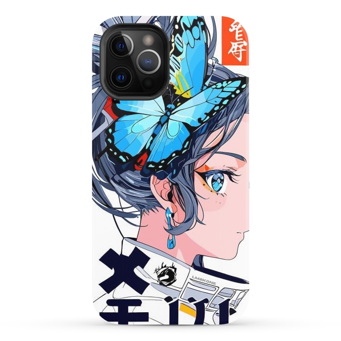 iPhone 12 Pro StrongFit Japan Butterflies Girl by LM2Kone