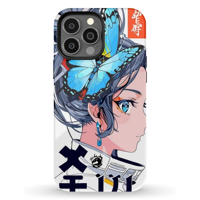 iPhone 13 Pro Max StrongFit Japan Butterflies Girl by LM2Kone