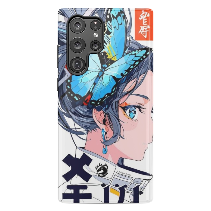 Galaxy S22 Ultra StrongFit Japan Butterflies Girl by LM2Kone