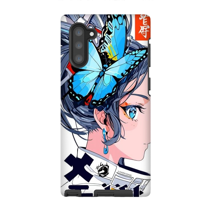 Galaxy Note 10 StrongFit Japan Butterflies Girl by LM2Kone