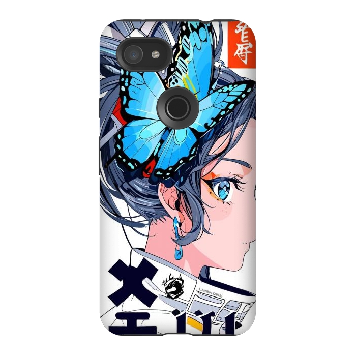 Pixel 3AXL StrongFit Japan Butterflies Girl by LM2Kone