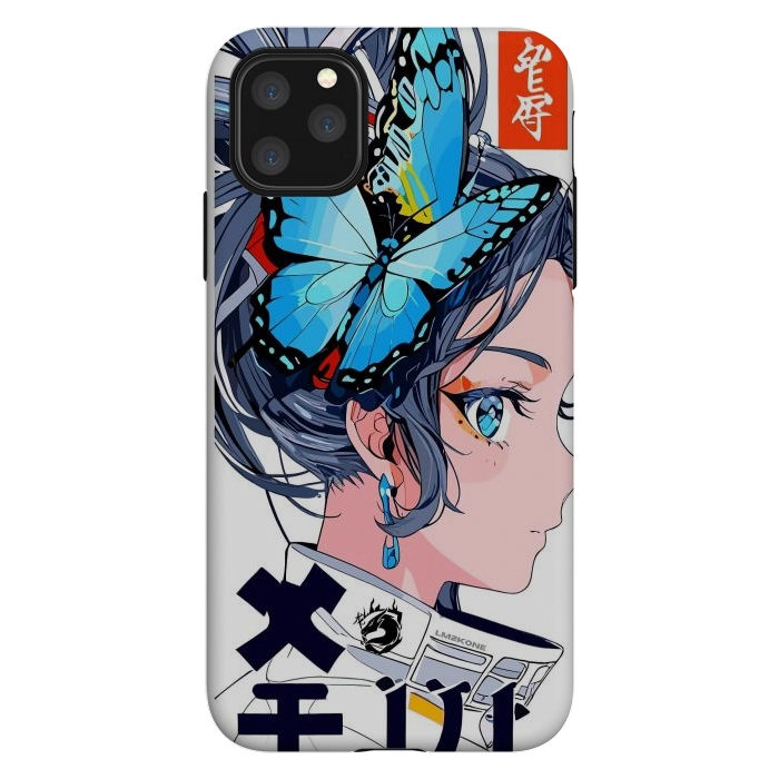 iPhone 11 Pro Max StrongFit Japan Butterflies Girl by LM2Kone