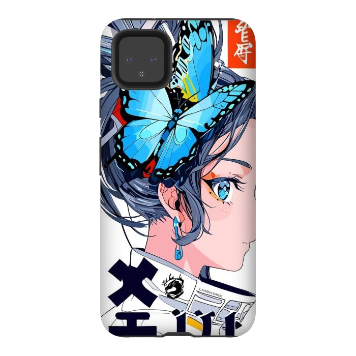 Pixel 4XL StrongFit Japan Butterflies Girl by LM2Kone