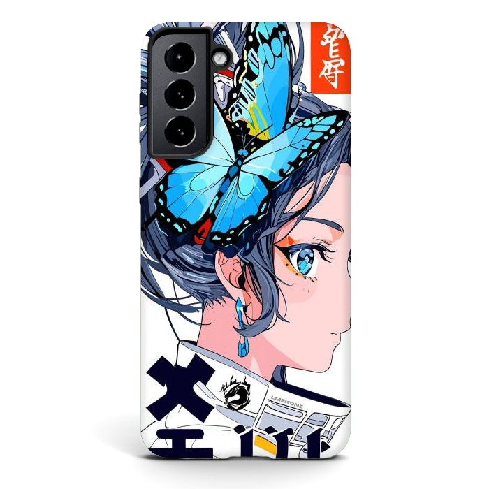 Galaxy S21 StrongFit Japan Butterflies Girl by LM2Kone