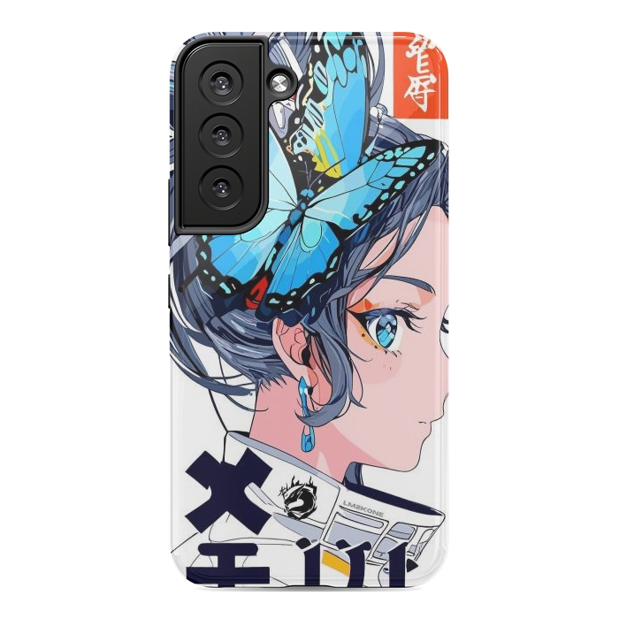 Galaxy S22 StrongFit Japan Butterflies Girl by LM2Kone