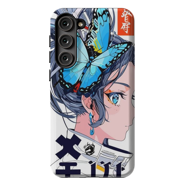 Galaxy S23 Plus StrongFit Japan Butterflies Girl by LM2Kone