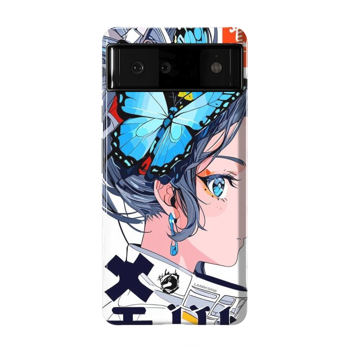 Pixel 6 StrongFit Japan Butterflies Girl by LM2Kone