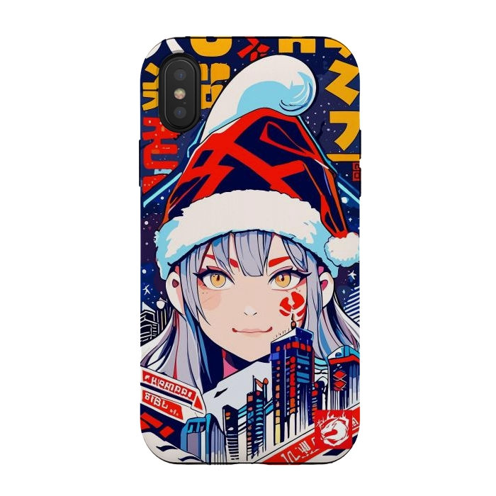 iPhone Xs / X StrongFit City Christmas Girl by LM2Kone