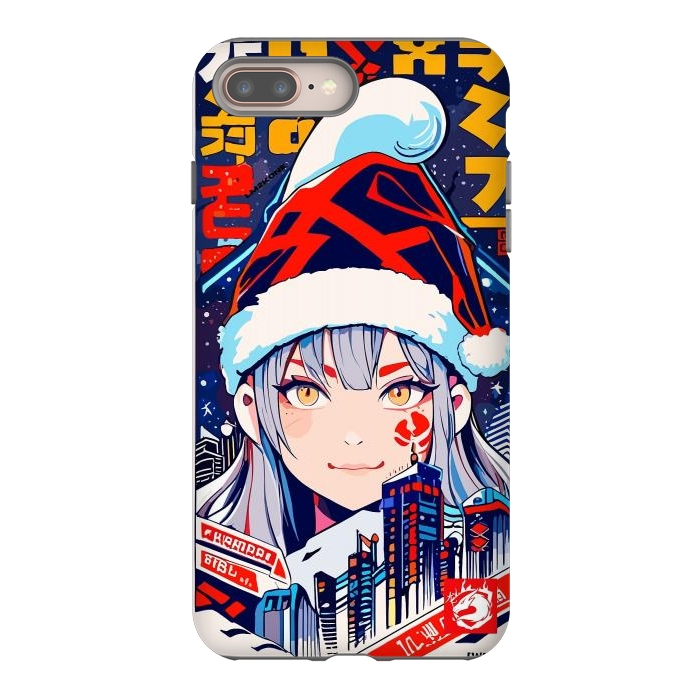 iPhone 8 plus StrongFit City Christmas Girl by LM2Kone