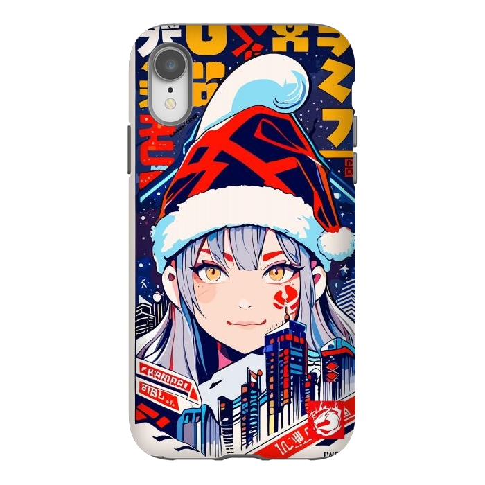 iPhone Xr StrongFit City Christmas Girl by LM2Kone