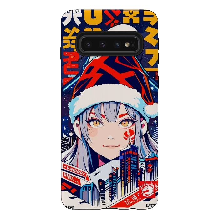 Galaxy S10 StrongFit City Christmas Girl by LM2Kone