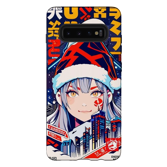 Galaxy S10 plus StrongFit City Christmas Girl by LM2Kone