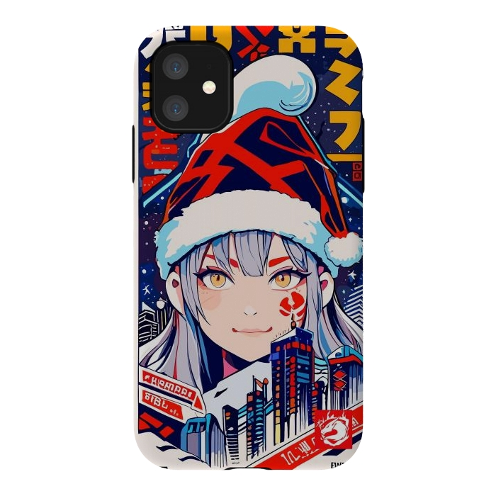 iPhone 11 StrongFit City Christmas Girl by LM2Kone