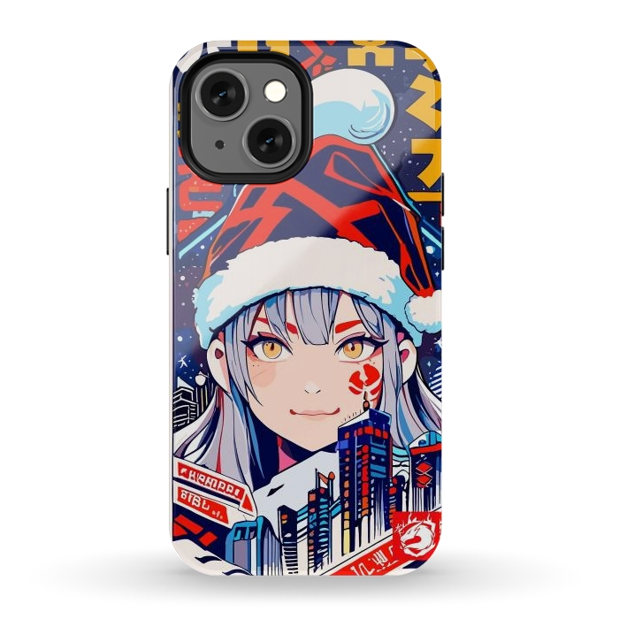 iPhone 12 mini StrongFit City Christmas Girl by LM2Kone