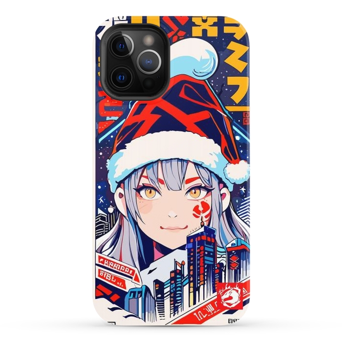 iPhone 12 Pro StrongFit City Christmas Girl by LM2Kone