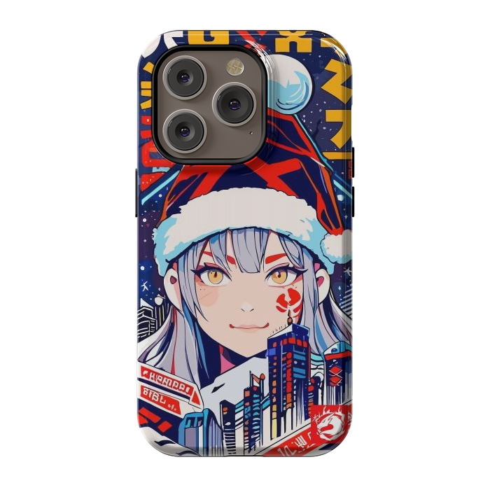 iPhone 14 Pro StrongFit City Christmas Girl by LM2Kone