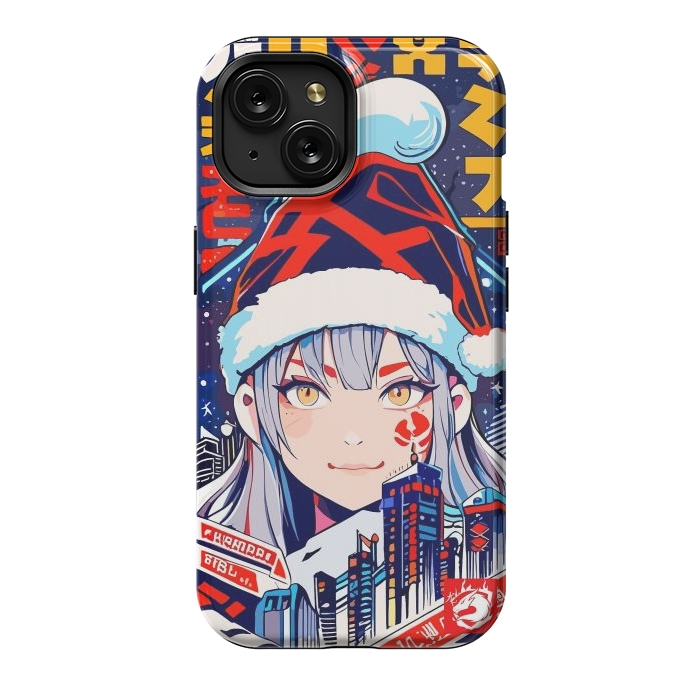 iPhone 15 StrongFit City Christmas Girl by LM2Kone