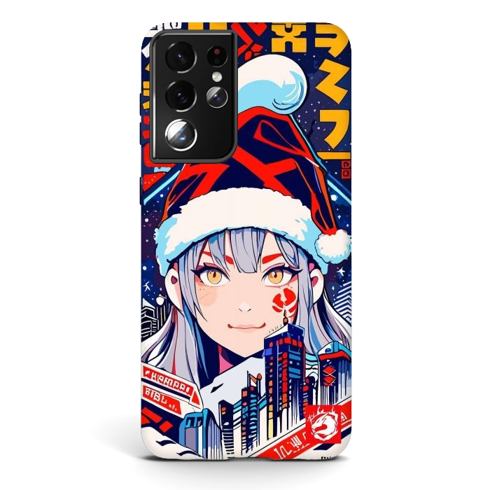 Galaxy S21 ultra StrongFit City Christmas Girl by LM2Kone