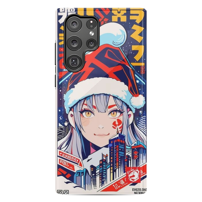 Galaxy S22 Ultra StrongFit City Christmas Girl by LM2Kone