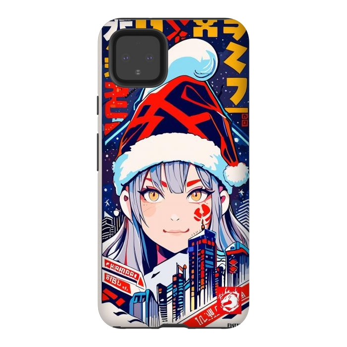 Pixel 4XL StrongFit City Christmas Girl by LM2Kone