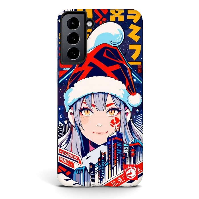 Galaxy S21 StrongFit City Christmas Girl by LM2Kone