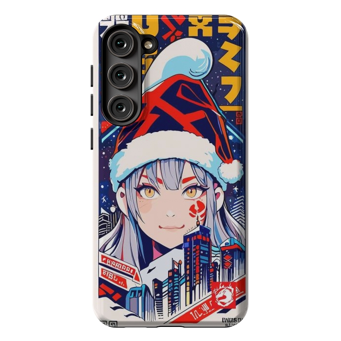 Galaxy S23 Plus StrongFit City Christmas Girl by LM2Kone