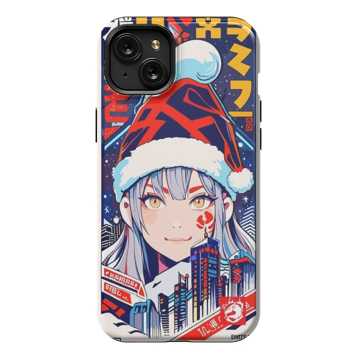 iPhone 15 Plus StrongFit City Christmas Girl by LM2Kone