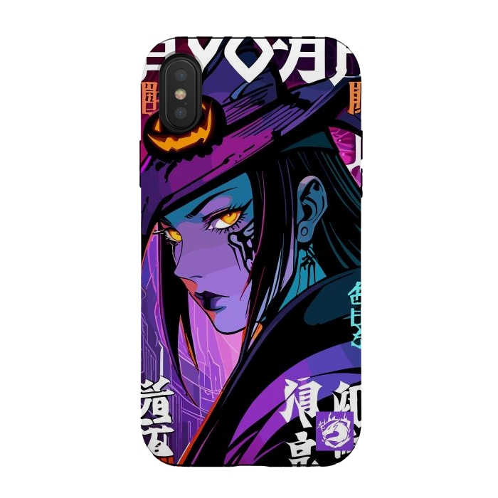 iPhone Xs / X StrongFit Halloween Purple Witch by LM2Kone