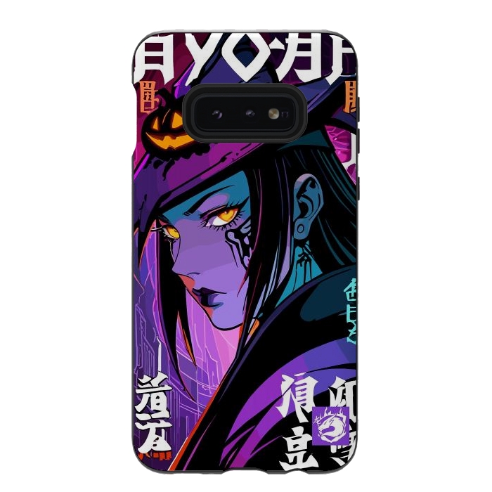 Galaxy S10e StrongFit Halloween Purple Witch by LM2Kone