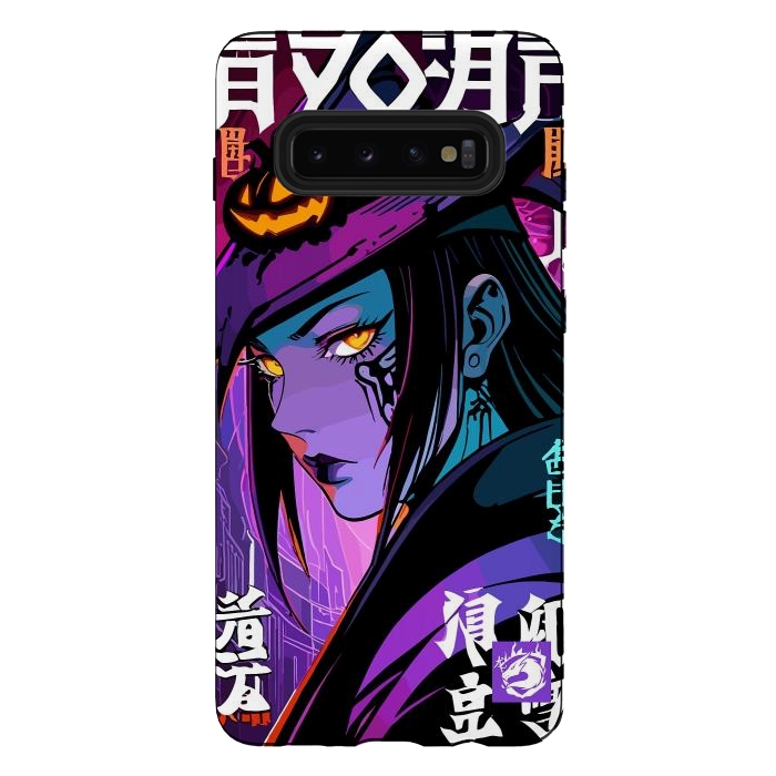 Galaxy S10 plus StrongFit Halloween Purple Witch by LM2Kone