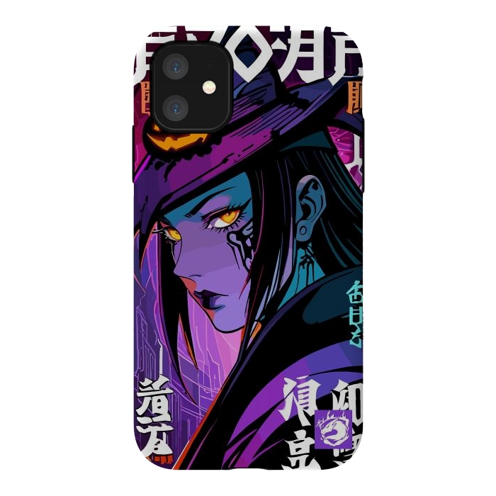 iPhone 11 StrongFit Halloween Purple Witch by LM2Kone