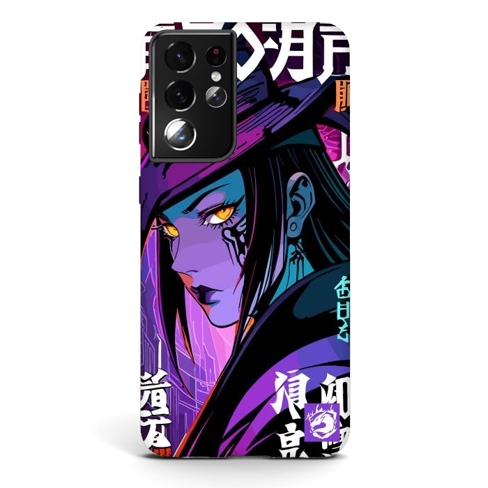 Galaxy S21 ultra StrongFit Halloween Purple Witch by LM2Kone