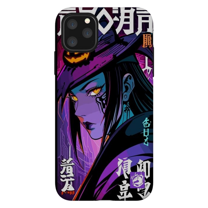 iPhone 11 Pro Max StrongFit Halloween Purple Witch by LM2Kone