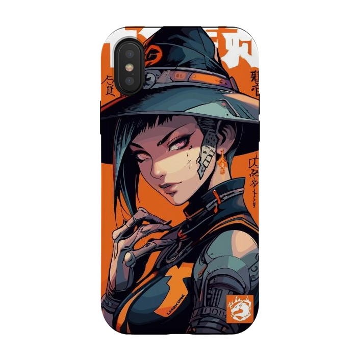 iPhone Xs / X StrongFit Orange Halloween Witch by LM2Kone