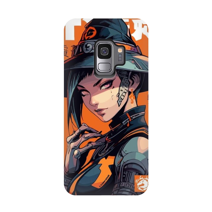 Galaxy S9 StrongFit Orange Halloween Witch by LM2Kone