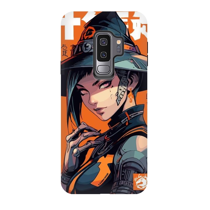 Galaxy S9 plus StrongFit Orange Halloween Witch by LM2Kone