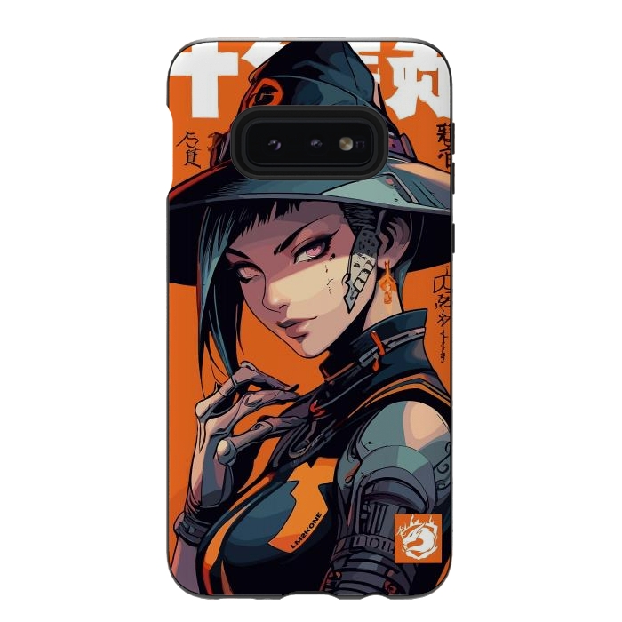 Galaxy S10e StrongFit Orange Halloween Witch by LM2Kone